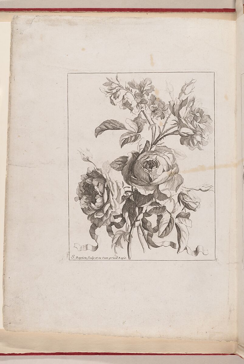 [Small Bouquets Tied With A Ribbon], Jean-Baptiste Monnoyer (French, Lille 1636–1699 London), Engraving