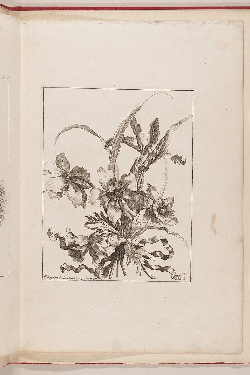[Small Bouquets Tied With A Ribbon], Jean-Baptiste Monnoyer (French, Lille 1636–1699 London), Engraving