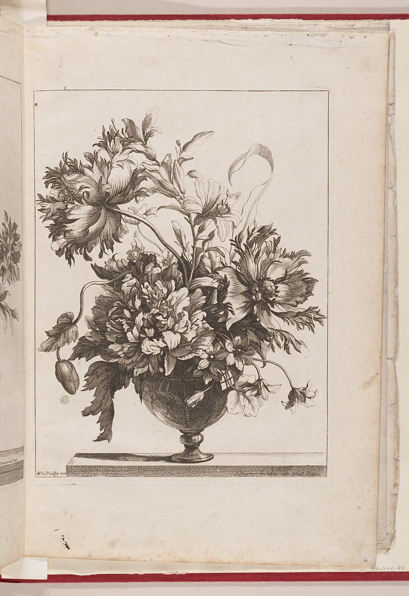 [Flowers Arranged in a Glass Vase], Jean-Baptiste Monnoyer (French, Lille 1636–1699 London), Engraving