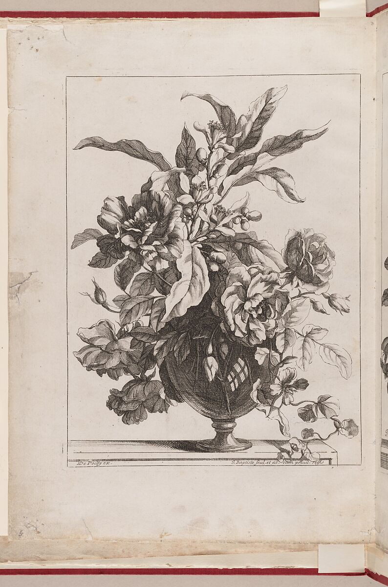 [Flowers Arranged in a Glass Vase], Jean-Baptiste Monnoyer (French, Lille 1636–1699 London), Engraving