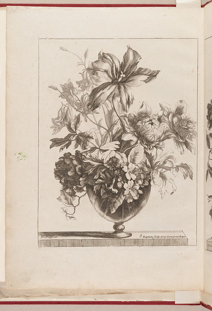 [Flowers Arranged in a Glass Vase], Jean-Baptiste Monnoyer (French, Lille 1636–1699 London), Engraving