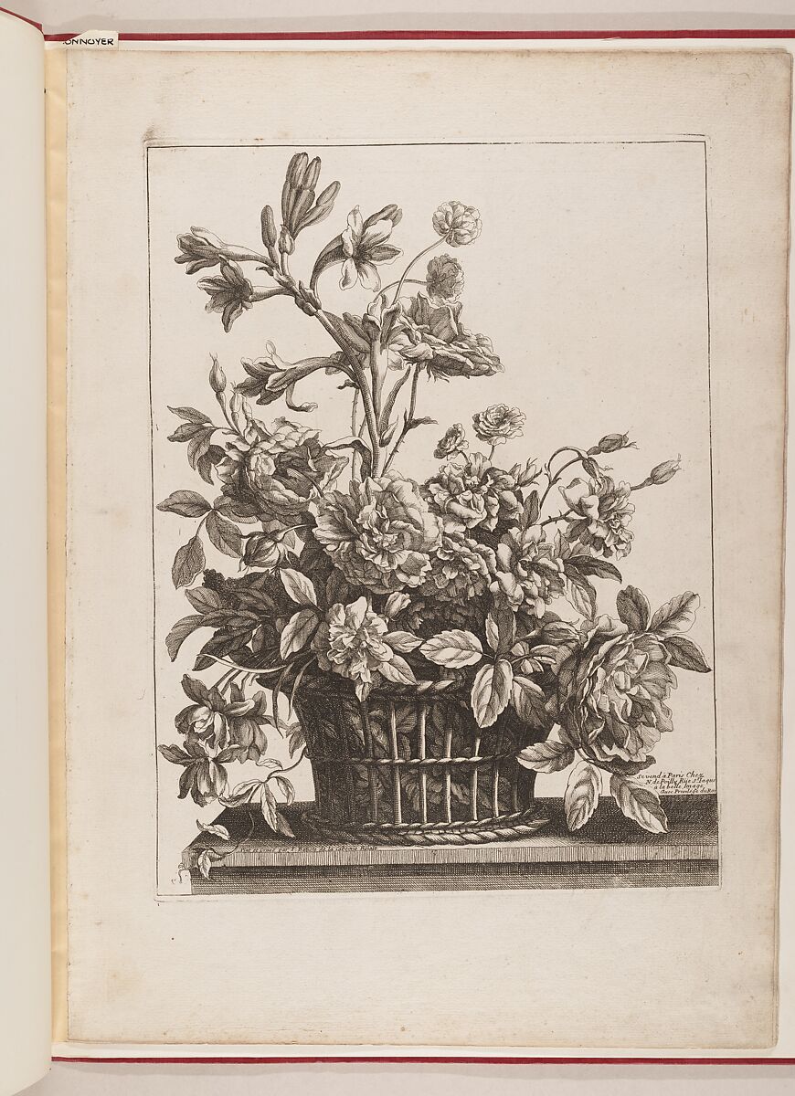 Upright Baskets of Flowers, Designed and engraved by Jean-Baptiste Monnoyer (French, Lille 1636–1699 London), Engraving