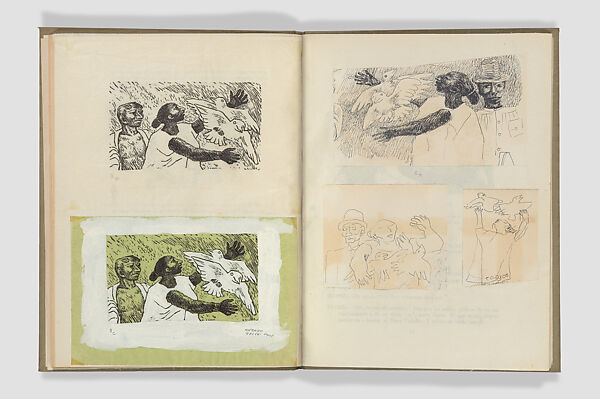 El sombrerón, Bernardo Ortiz de Montellano (Mexican, 1899–1949), Book with proof sheets and original drawings by Alfredo Zalce