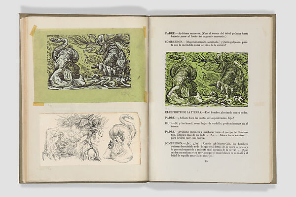 El sombrerón, Bernardo Ortiz de Montellano (Mexican, 1899–1949), Book with proof sheets and original drawings by Alfredo Zalce