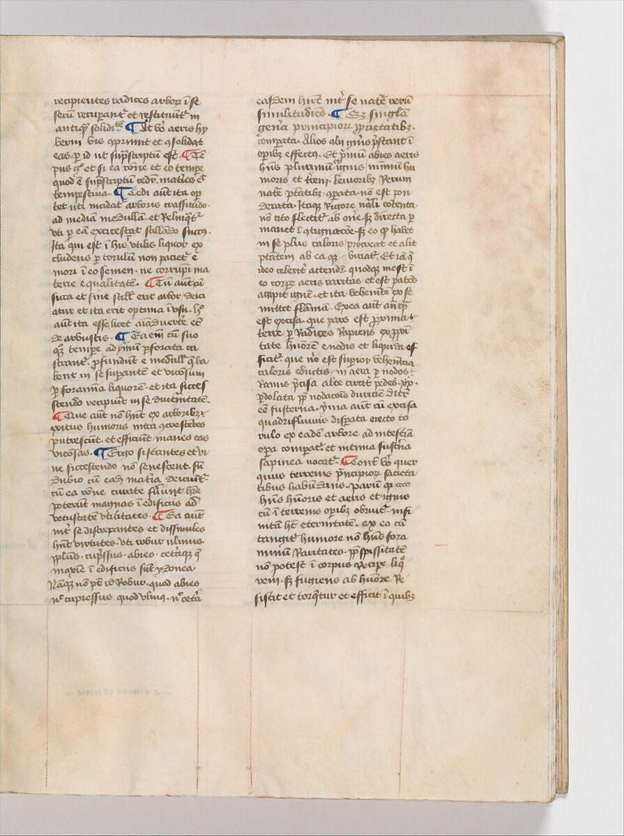 De Architectura, Marcus Pollio Vitruvius (Roman, active late 1st century BCE), Manuscript; brownish black ink and red and blue pigments on vellum