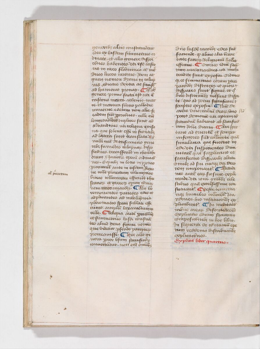 De Architectura, Marcus Pollio Vitruvius (Roman, active late 1st century BCE), Manuscript; brownish black ink and red and blue pigments on vellum