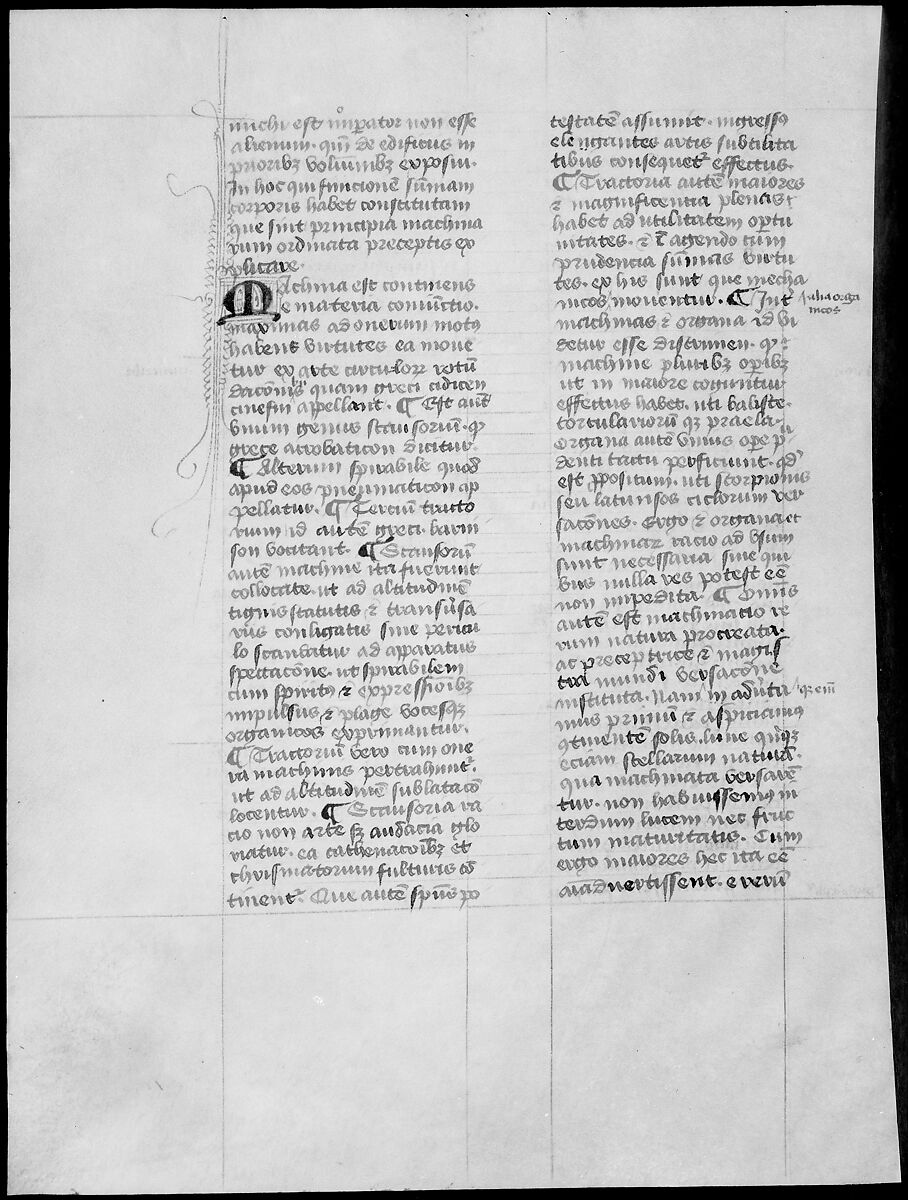 De Architectura, Marcus Pollio Vitruvius (Roman, active late 1st century BCE), Manuscript; brownish black ink and red and blue pigments on vellum