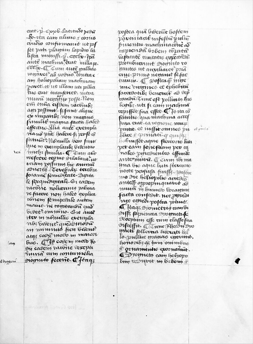 De Architectura, Marcus Pollio Vitruvius (Roman, active late 1st century BCE), Manuscript; brownish black ink and red and blue pigments on vellum