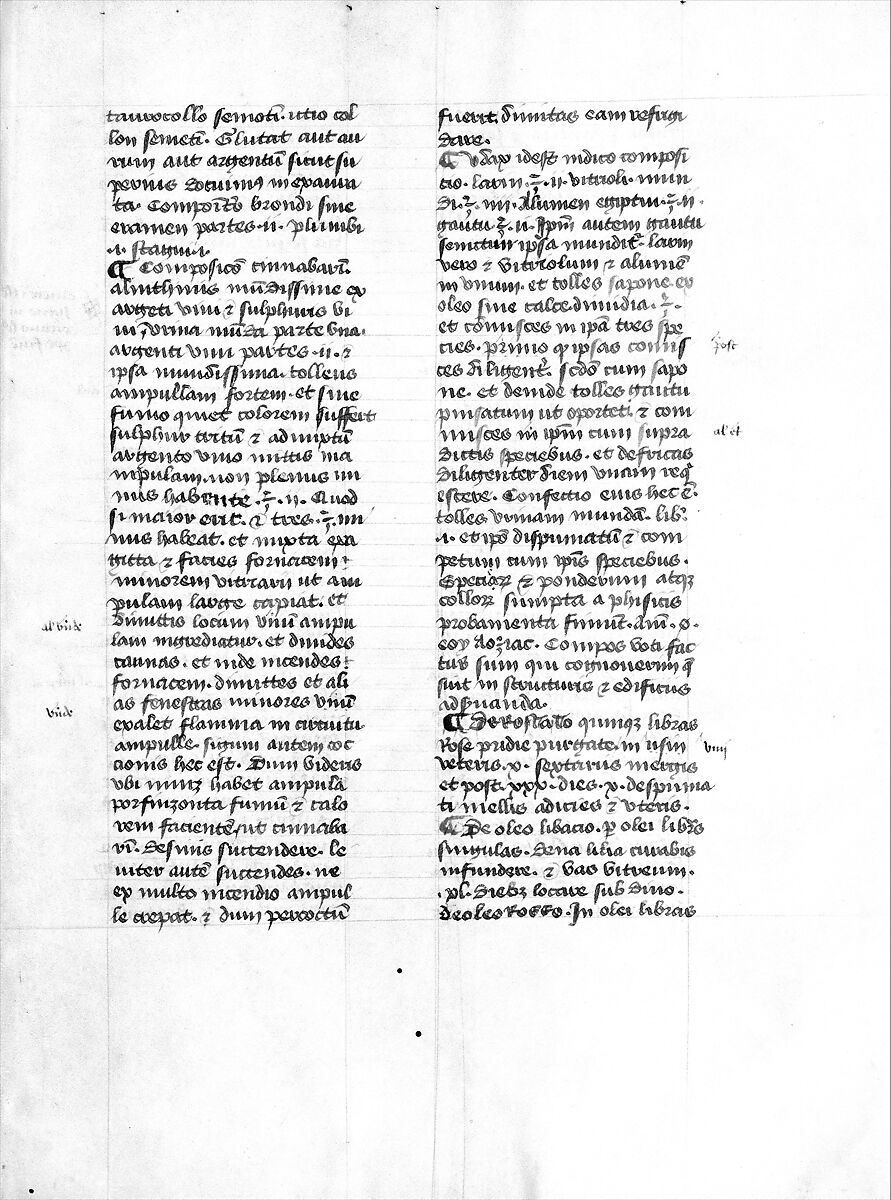 De Architectura, Marcus Pollio Vitruvius (Roman, active late 1st century BCE), Manuscript; brownish black ink and red and blue pigments on vellum
