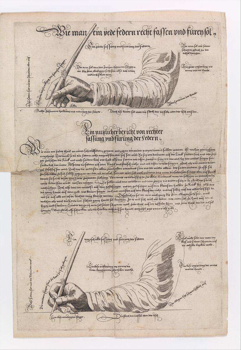 Schreibkunst (The Art of Writing), Anton Neudörffer (German, Nuremberg 1571–1628 Regensburg), Woodcut; etching (fold out plates) 