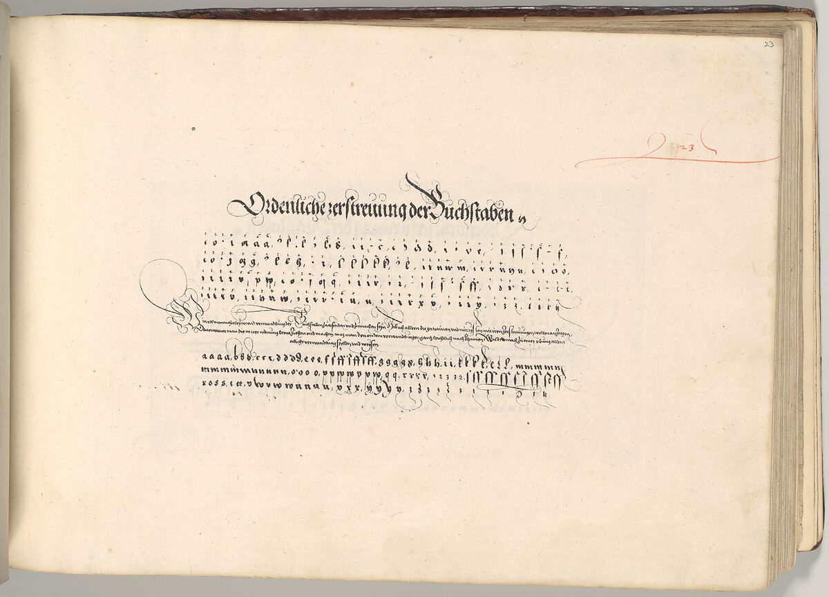 Writing Book (Eine Gute Ordnung und kurtze unterucht' [sic]), Johann Neudörffer the Elder (German, Nuremberg 1497–1563 Nuremberg), plates: etching, some hand colored, manuscript