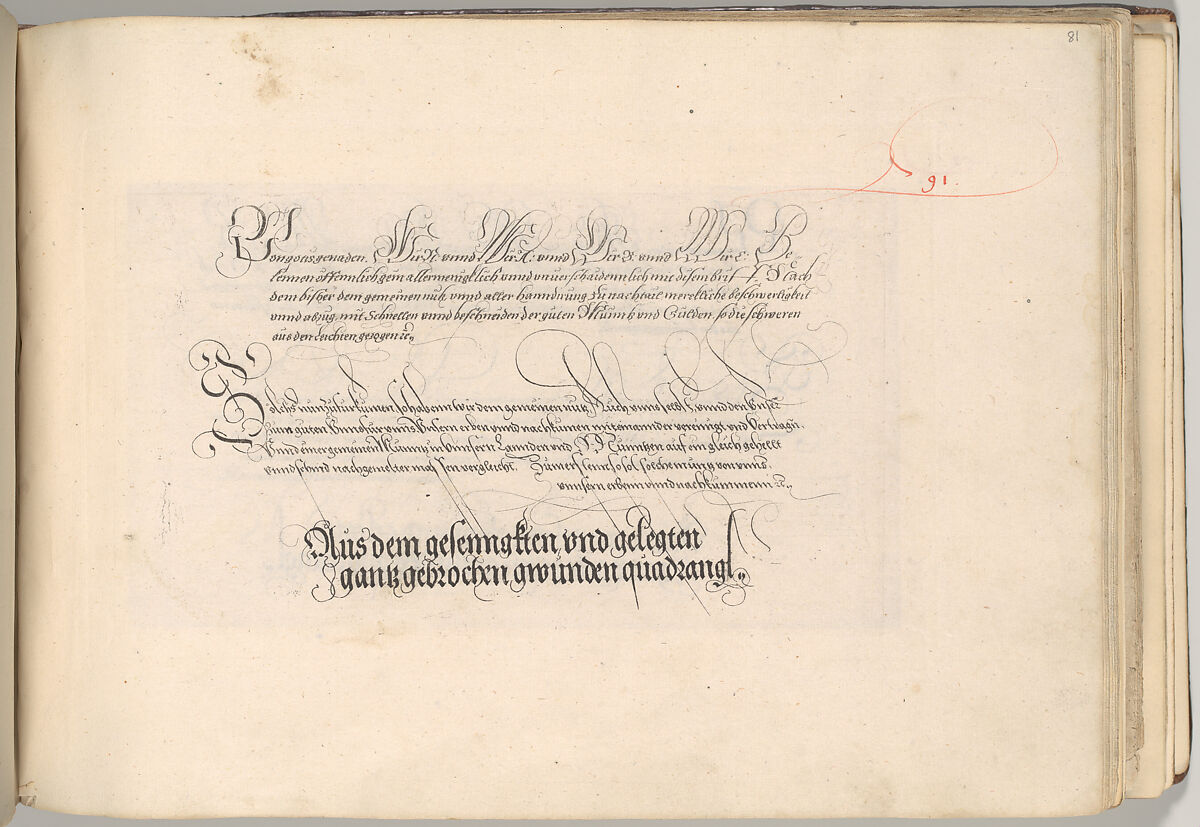 Writing Book (Eine Gute Ordnung und kurtze unterucht' [sic]), Johann Neudörffer the Elder (German, Nuremberg 1497–1563 Nuremberg), plates: etching, some hand colored, manuscript