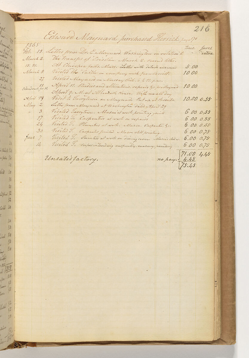 A. J. Davis "Diary", Alexander Jackson Davis (American, New York 1803–1892 West Orange, New Jersey), Bound handwritten ledgerbook with sketches and manuscript text in graphite and ink