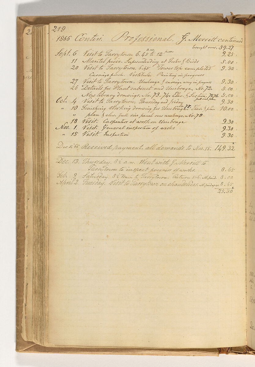 A. J. Davis "Diary", Alexander Jackson Davis (American, New York 1803–1892 West Orange, New Jersey), Bound handwritten ledgerbook with sketches and manuscript text in graphite and ink