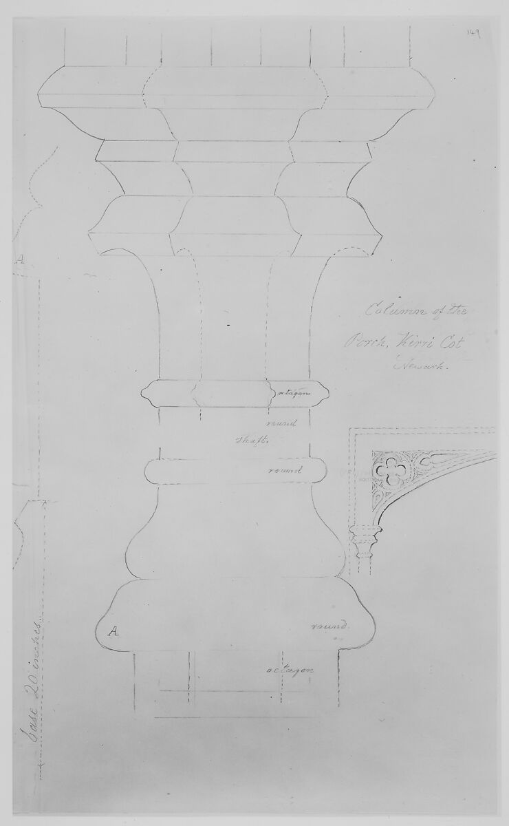 A. J. Davis, Scrapbook VIII, Alexander Jackson Davis (American, New York 1803–1892 West Orange, New Jersey), Bound pages mounted with drawings and prints