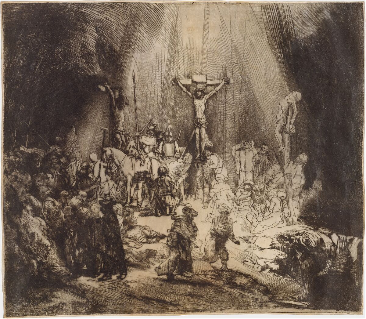 Rembrandt (Rembrandt van Rijn) | Christ Crucified between the Two 