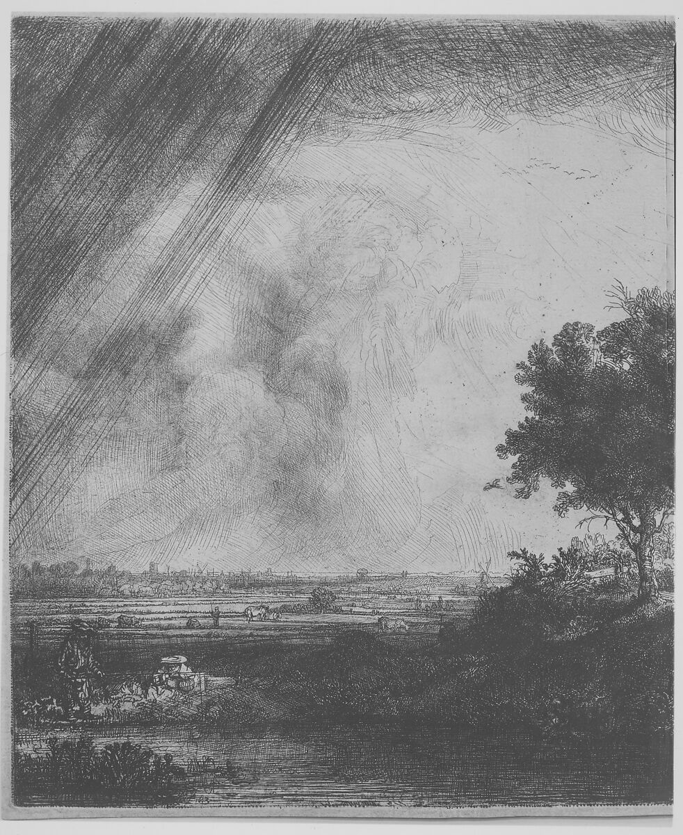 The Three Trees, Rembrandt (Rembrandt van Rijn) (Dutch, Leiden 1606–1669 Amsterdam), Etching, engraving and drypoint