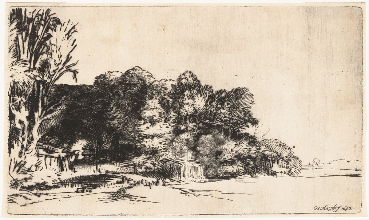 Clump of Trees with a Vista, Rembrandt (Rembrandt van Rijn) (Dutch, Leiden 1606–1669 Amsterdam), Drypoint; second of two states