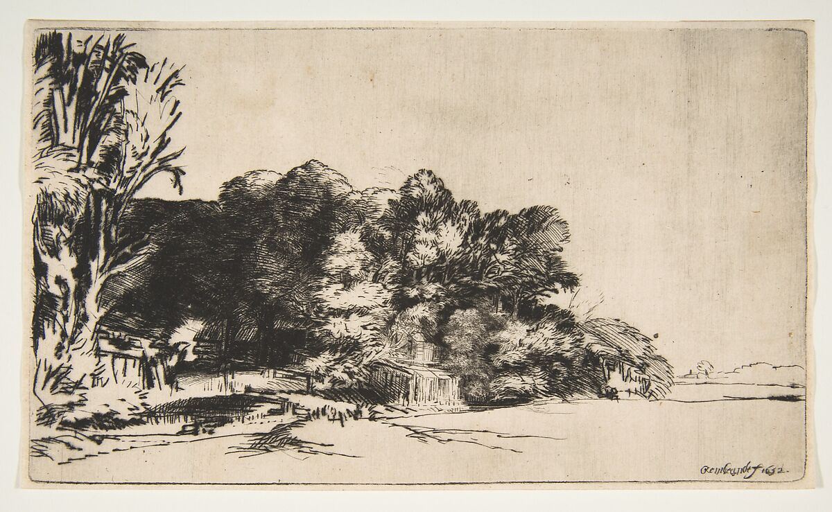 Clump of Trees with a Vista, Rembrandt (Rembrandt van Rijn) (Dutch, Leiden 1606–1669 Amsterdam), Drypoint; second of two states 