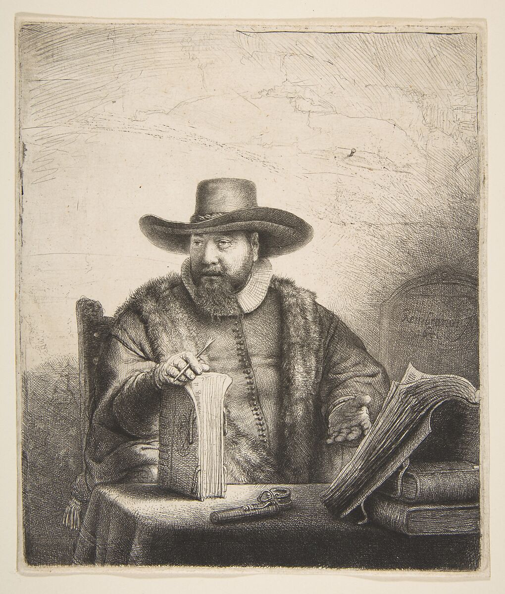 Cornelis Claesz Anslo, Mennonite Preacher, Rembrandt (Rembrandt van Rijn) (Dutch, Leiden 1606–1669 Amsterdam), Etching; second of five states 