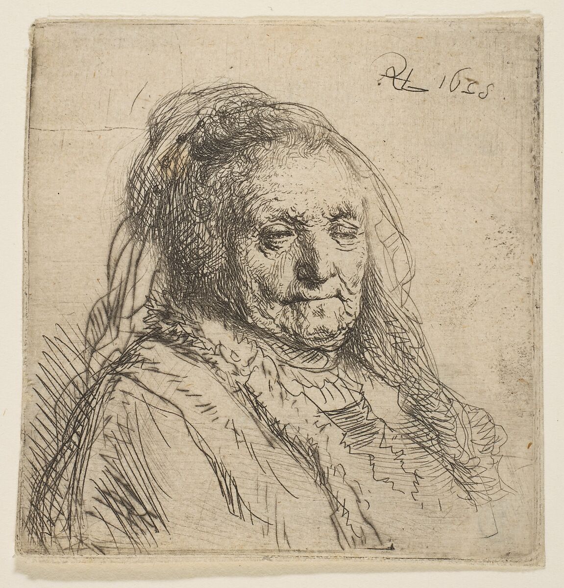 The Artist's Mother: Head and Bust, Three-Quarters Right