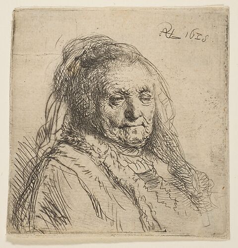 The Artist's Mother: Head and Bust, Three-Quarters Right
