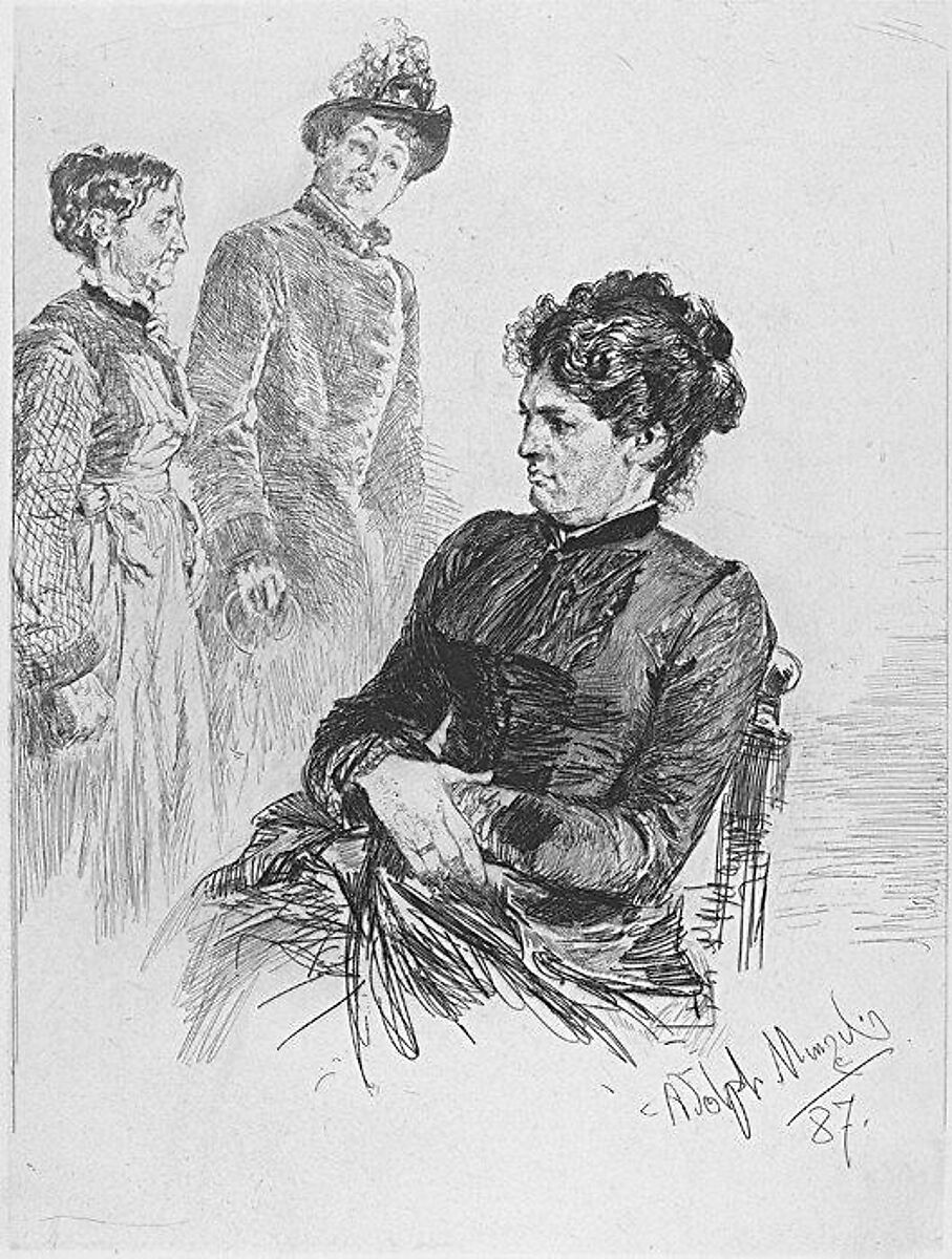 Stille Teilnahme, Adolph Menzel (German, Breslau 1815–1905 Berlin), Etching 