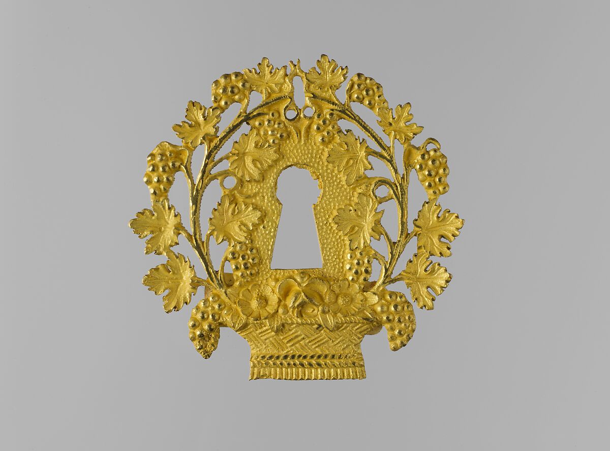 Escutcheon, Henry Kellam Hancock (1816–1851), Cast brass, mercury, gold 