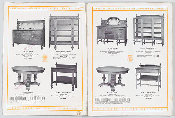 Modern Styles of Dining Room Furniture, Oscar Onken Co. (Cincinnati, Ohio), Illustrations: photomechanical process
