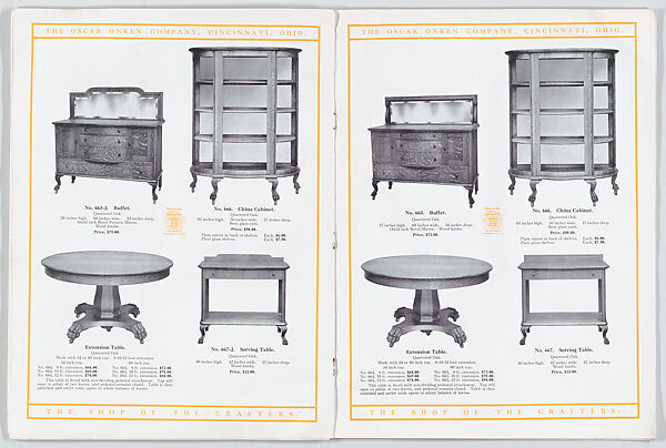 Modern Styles of Dining Room Furniture, Oscar Onken Co. (Cincinnati, Ohio), Illustrations: photomechanical process
