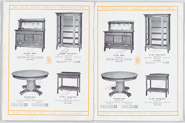 Modern Styles of Dining Room Furniture, Oscar Onken Co. (Cincinnati, Ohio), Illustrations: photomechanical process