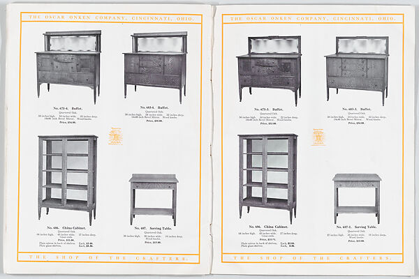Modern Styles of Dining Room Furniture, Oscar Onken Co. (Cincinnati, Ohio), Illustrations: photomechanical process