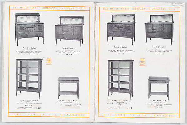 Modern Styles of Dining Room Furniture, Oscar Onken Co. (Cincinnati, Ohio), Illustrations: photomechanical process