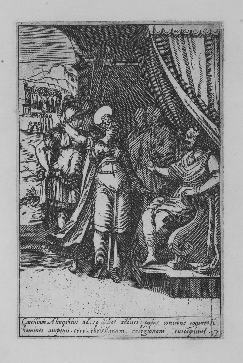 Saint Cecilia. Vita et matyrium S. et gloriosae..., Bernardino Passeri (Italian, active Rome, ca. 1577–85), Woodcut