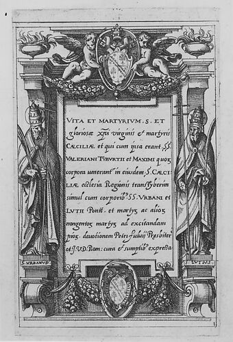 Saint Cecilia. Vita et matyrium S. et gloriosae...Rome, ca. 1590
