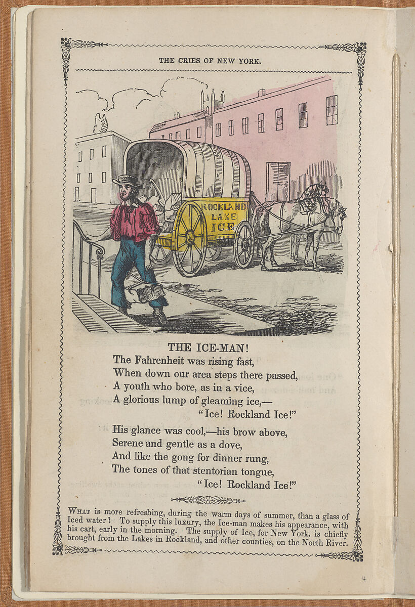 The Cries of New York, Frances Sargent Locke Osgood (American, 1811–1850), Illustrations: engraving. hand colored engraving