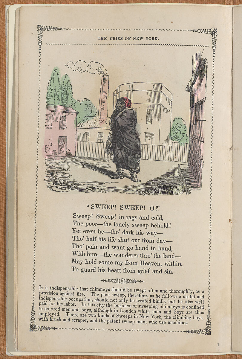 The Cries of New York, Frances Sargent Locke Osgood (American, 1811–1850), Illustrations: engraving. hand colored engraving