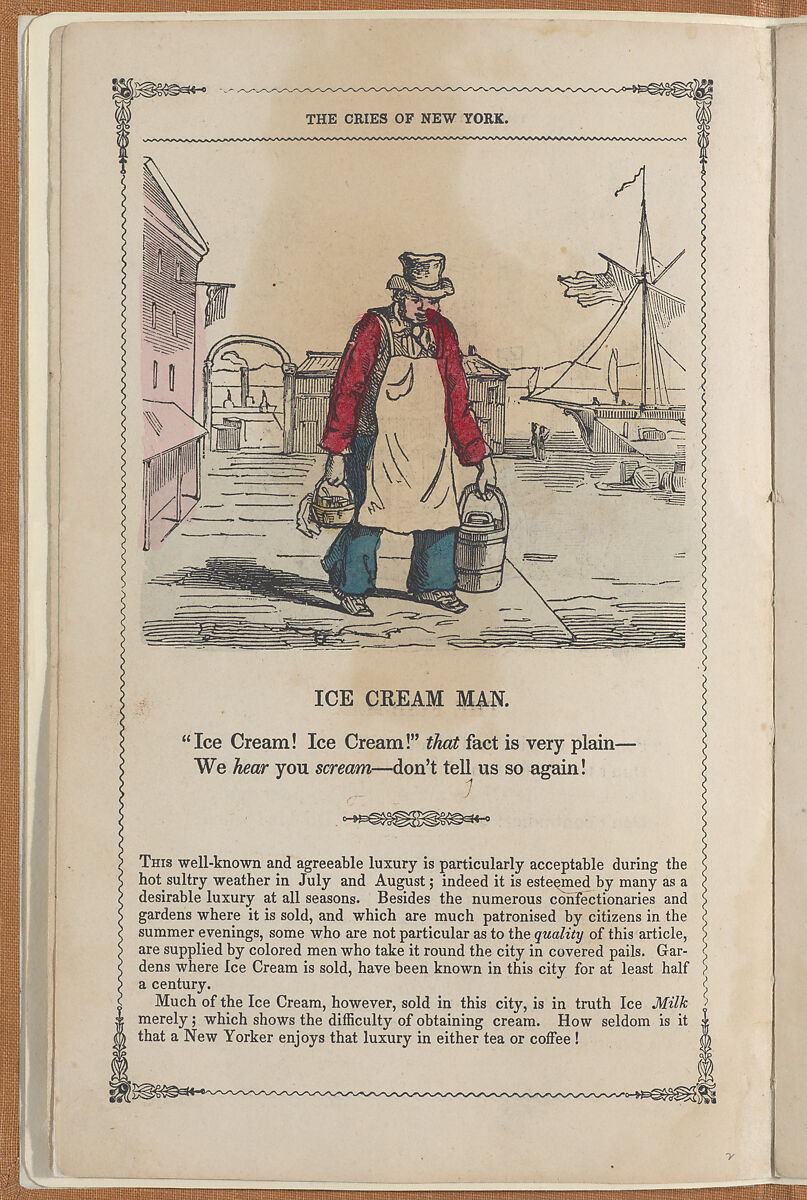 The Cries of New York, Frances Sargent Locke Osgood (American, 1811–1850), Illustrations: engraving. hand colored engraving