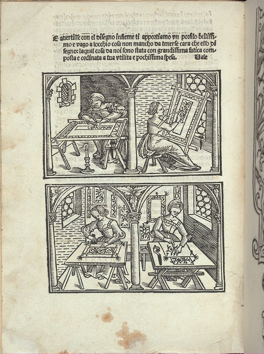 Libro quarto. De rechami per elquale se impara in diuersi modi lordine e il modo de recamare...Opera noua, Alessandro Paganino (Italian, active Salò, Toscolano and Venice, 1511–38), Woodcut