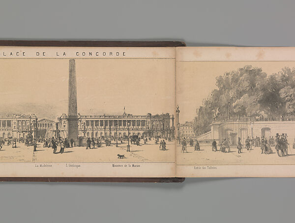 Panorama des Champs-Elysées, A. Provost (French, active 1834–55), Lithograph printed in black ink with additional tone printing in light ochre