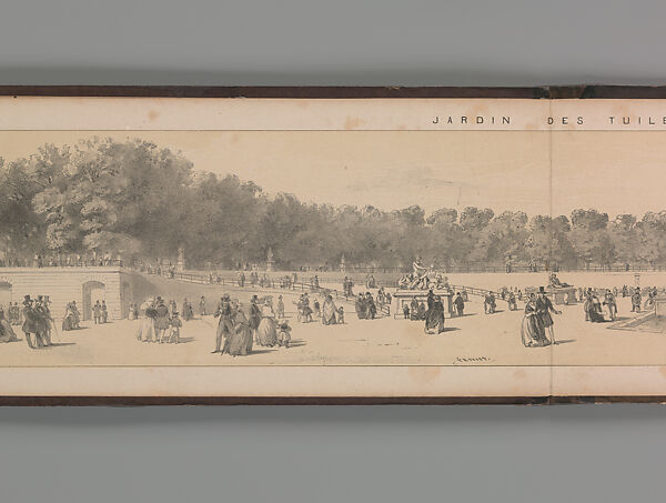 Panorama des Champs-Elysées, A. Provost (French, active 1834–55), Lithograph printed in black ink with additional tone printing in light ochre