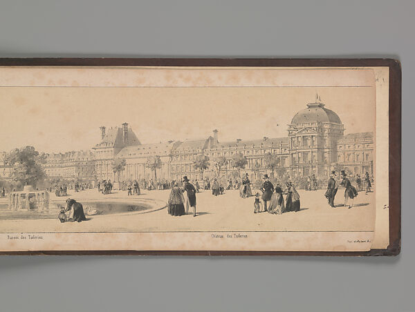 Panorama des Champs-Elysées, A. Provost (French, active 1834–55), Lithograph printed in black ink with additional tone printing in light ochre