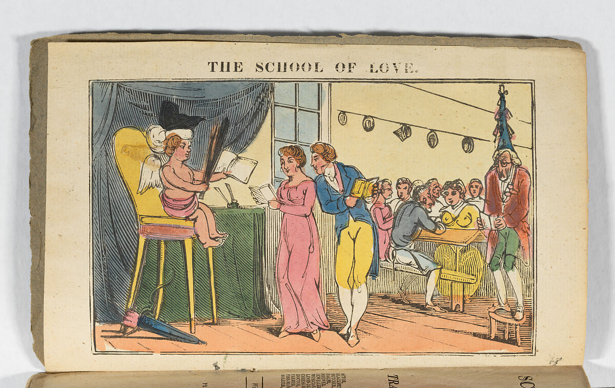 The School of Love; or, Original and Comic Valentine Writer, for Trades, Professions, &c., Mrs. Perks (London), Illustrations: wood engraving, hand colored