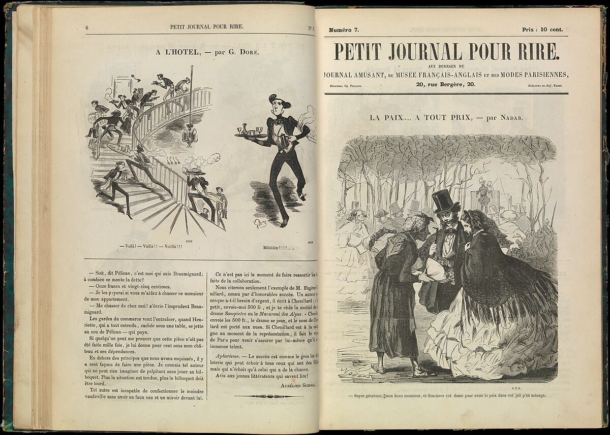 Petit Journal pour Rire vol. 1, (nos. 1-52), Edited by Charles Philipon (French, Lyons 1800–1862 Paris), Letterpress text with wood engravings 