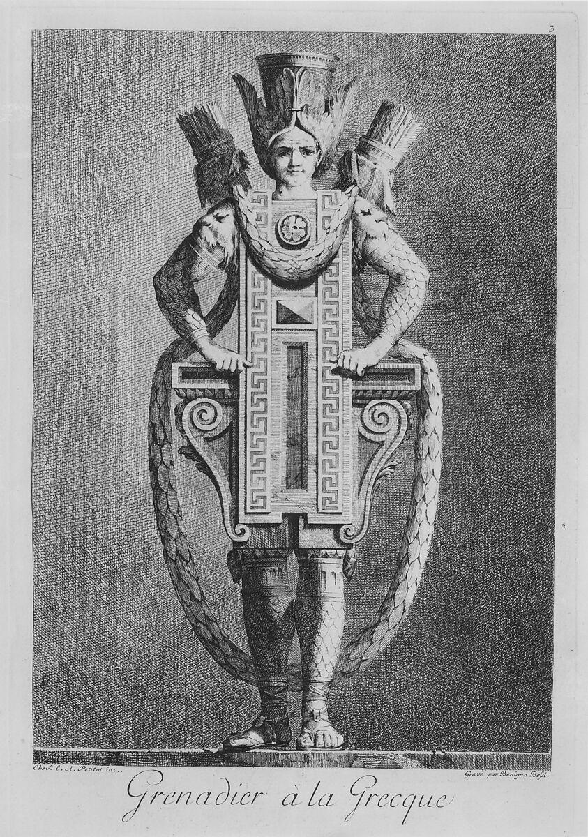 Mascarade à la Grecque; Suite des Vases; and [Cheminées], Ennemond Alexandre Petitot (French, Lyons 1727–1801 Parma), Etching