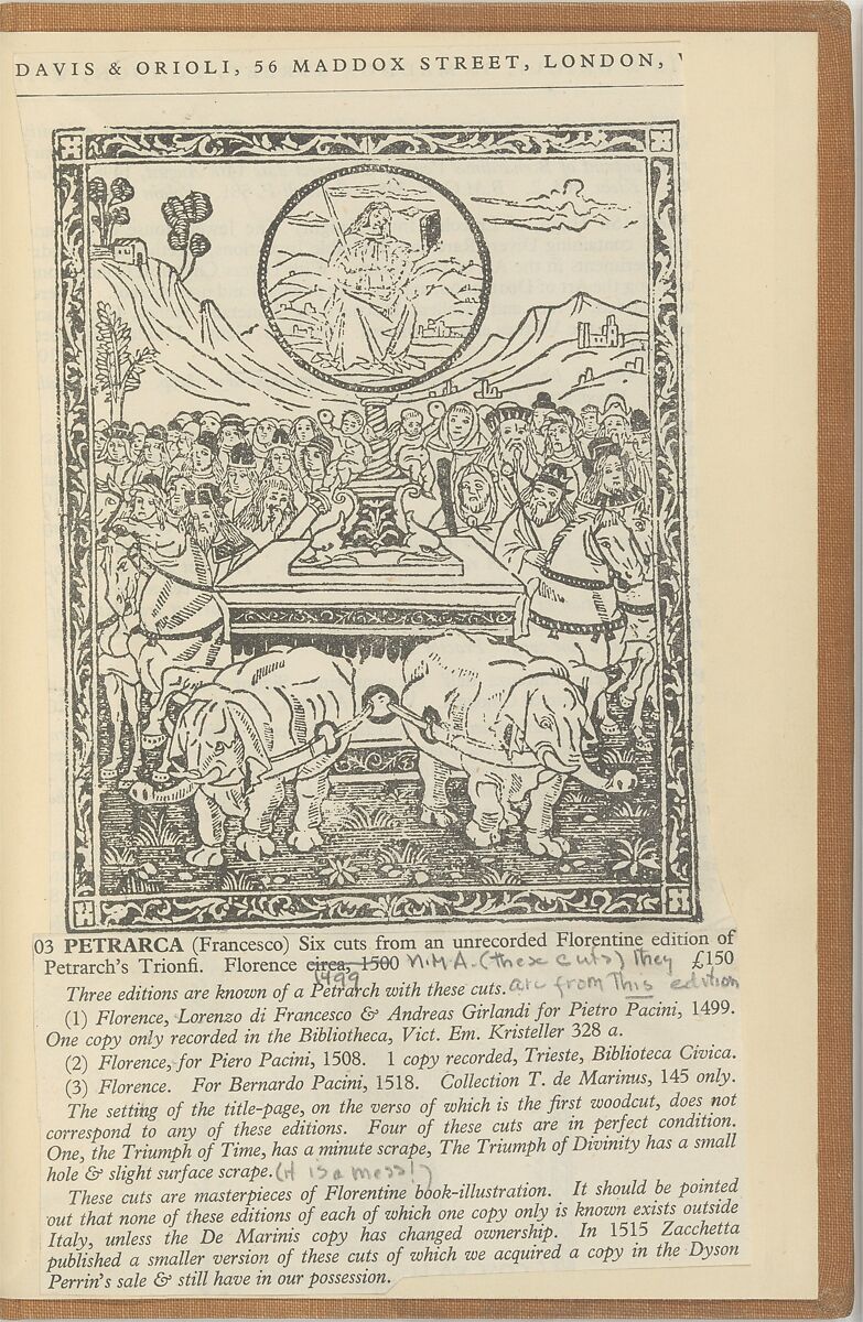 Triomphi di messer Francesco Petracha (facsimile), Written by Francesco Petrarca (Italian, Arezzo, Tuscany 1304–1374 Arquà)
