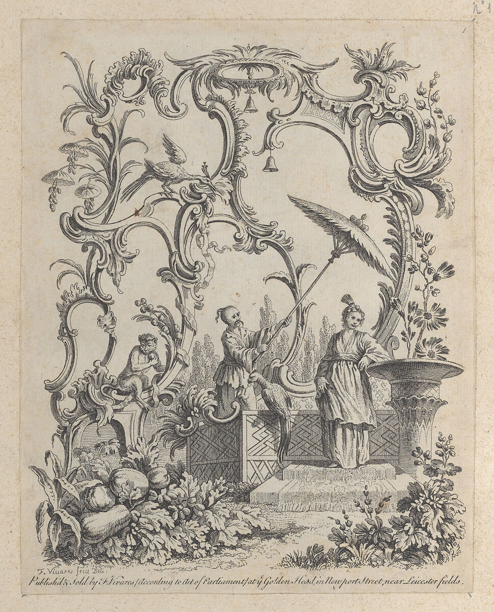 Ornaments Chinois (Bound Collection of Chinoiserie Panels), Etched, designed, and published by François Vivares (French, Saint-Jean-du-Bruel 1709–1780 London), Etching 