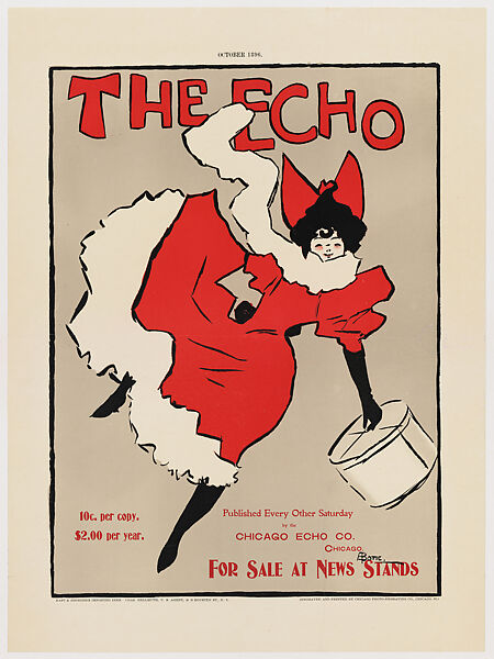 The Echo, October, A. Botie (American, active late 19th century), Lithograph 