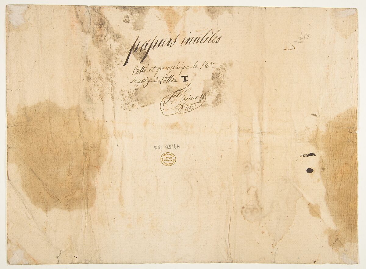 Two Designs for Iron Balconies, Anonymous, French, 19th century, Pen and brown ink