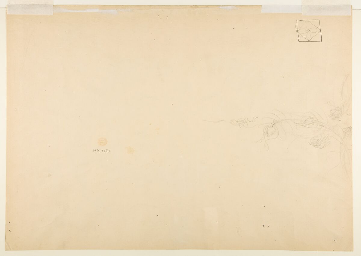Design with Flowers, Anonymous, French, 19th century, Watercolor over graphite